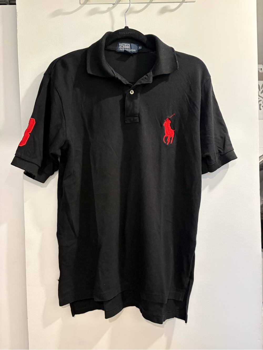 Polo by Ralph Lauren Black Polo with Red Pony & Sleeve Patch
